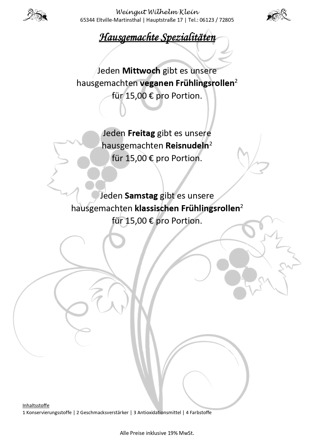 Speisekarte